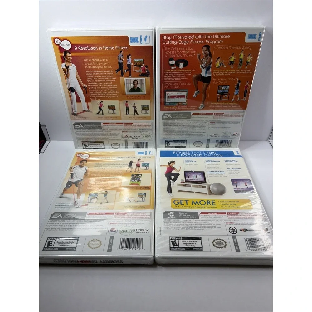 Nintendo Wii fitness Bun- Active, 2, Active More Workouts & Your Shape (4 Games)